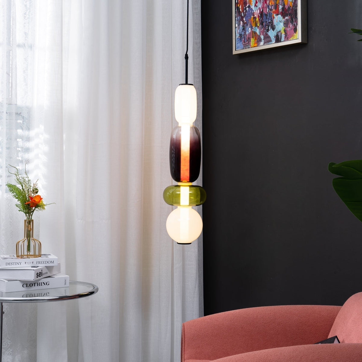 Eiriniella lampada a sospensione in vetro Candito