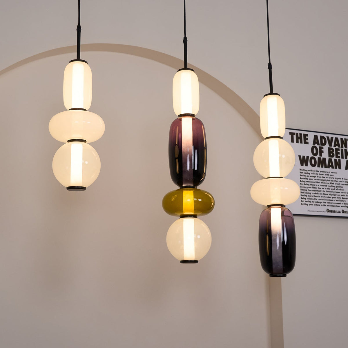Eiriniella lampada a sospensione in vetro Candito