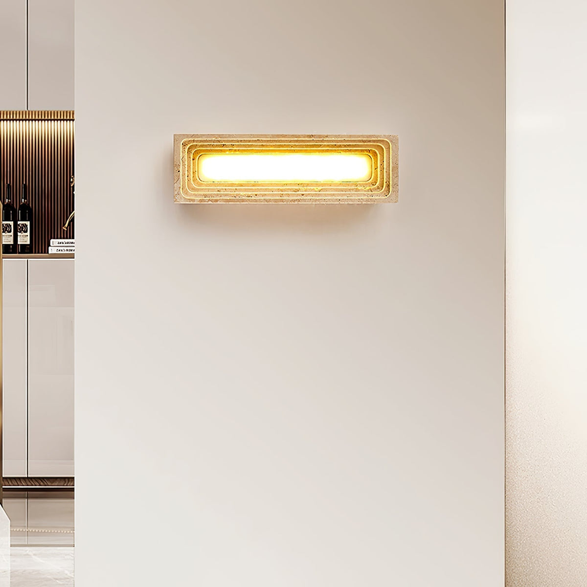 Atheila lampada da parete in travertino Giallo