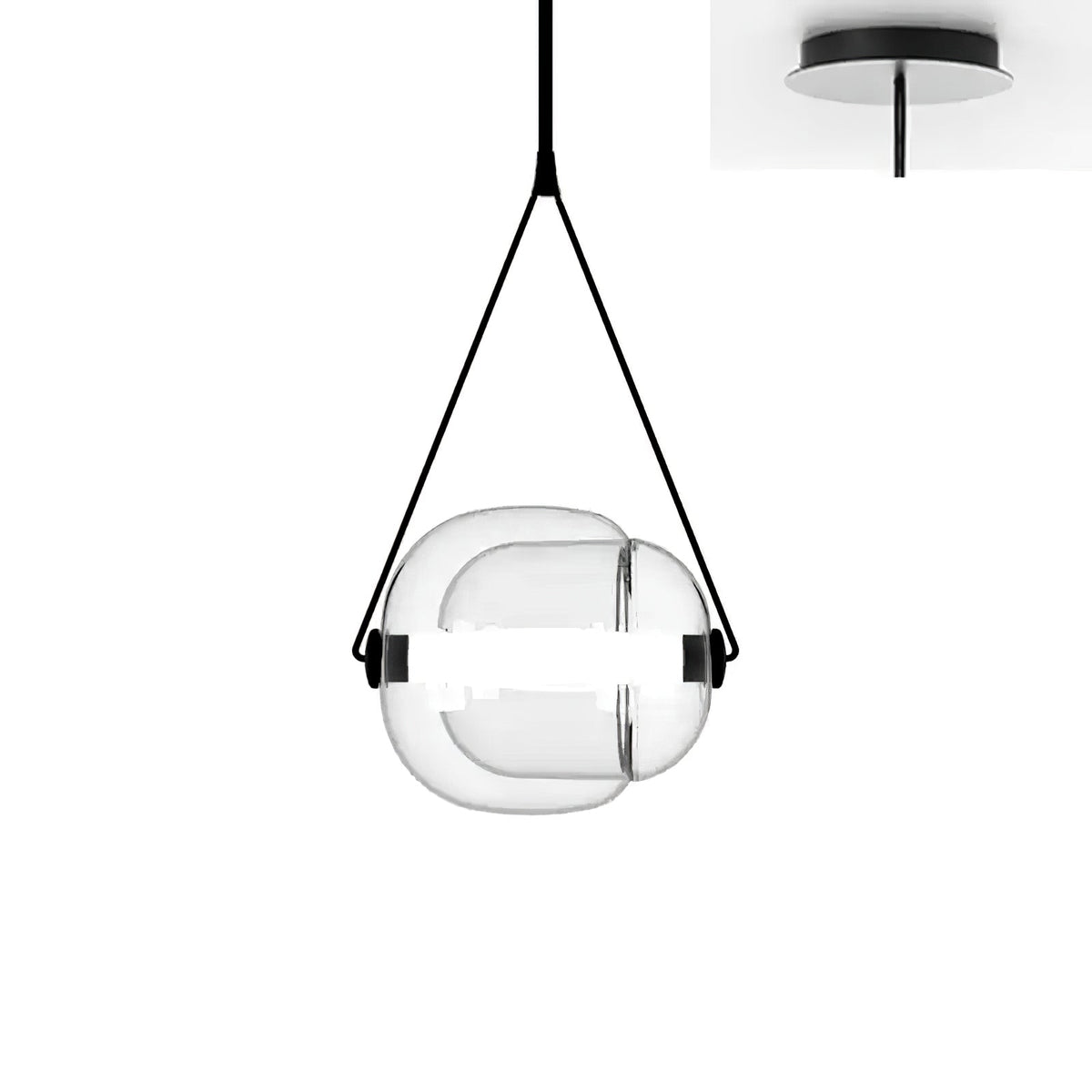 Ovexa lampada a sospensione contemporanea in vetro