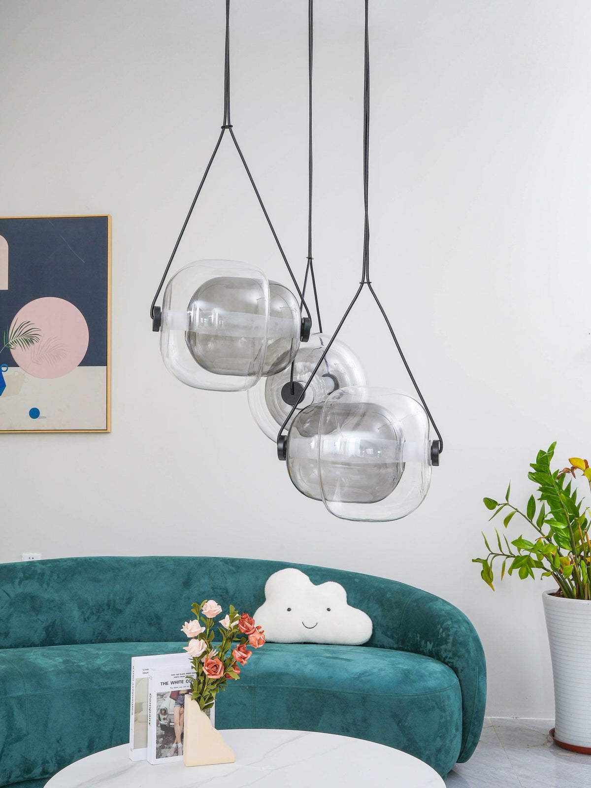 Ovexa lampada a sospensione contemporanea in vetro