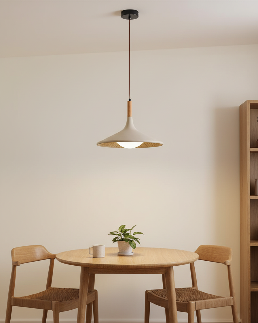 Lampada a sospensione in legno
