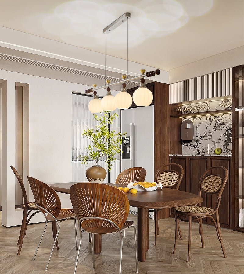 Otheia Eleganza vintage lineare in legno lampada a sospensione