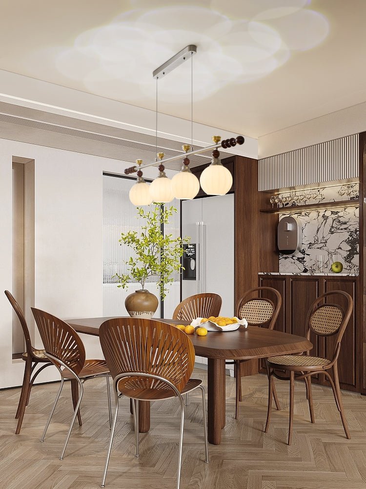 Otheia Eleganza vintage lineare in legno lampada a sospensione