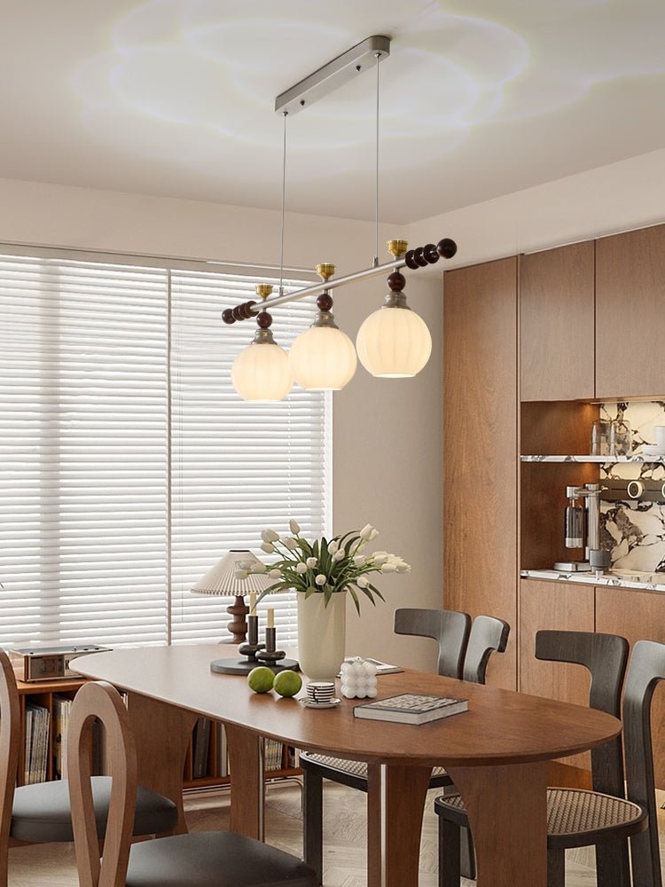Otheia Eleganza vintage lineare in legno lampada a sospensione