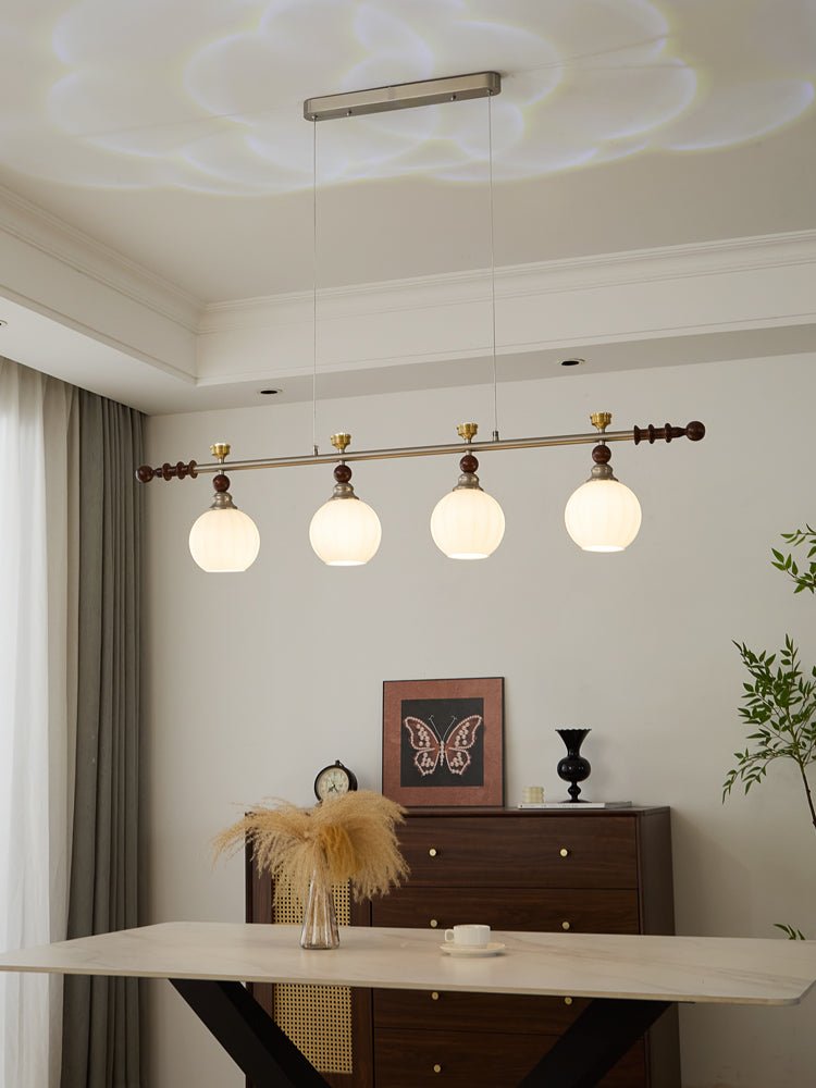 Otheia Eleganza vintage lineare in legno lampada a sospensione