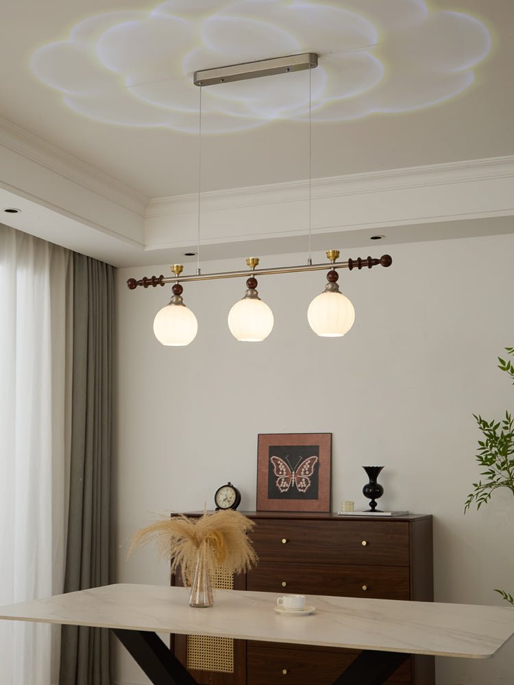 Otheia Eleganza vintage lineare in legno lampada a sospensione