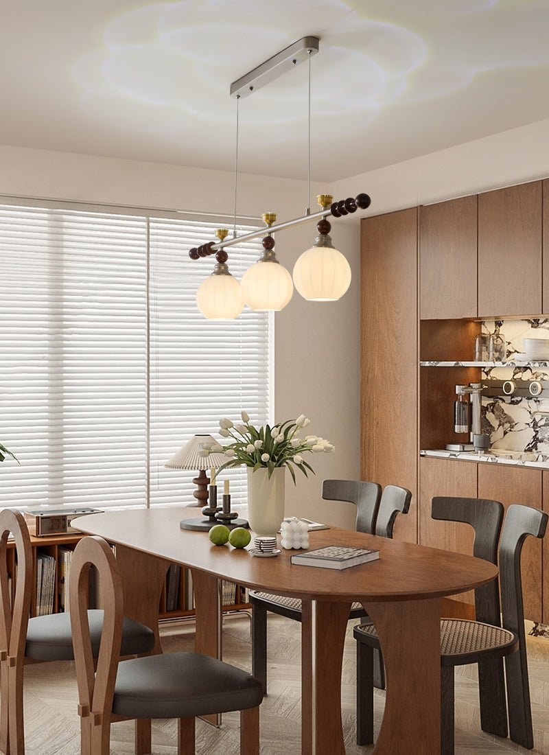 Otheia Eleganza vintage lineare in legno lampada a sospensione