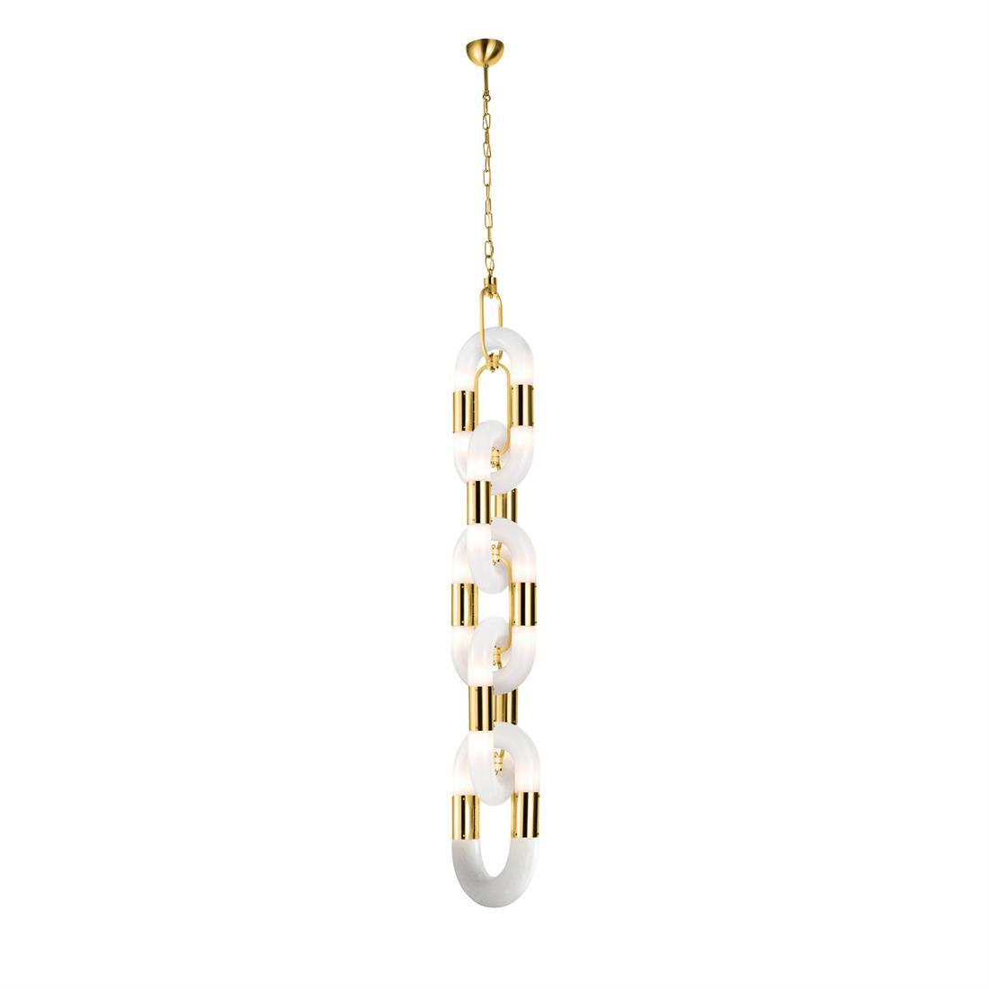 Lampada a sospensione in acciaio inox moderno a catena