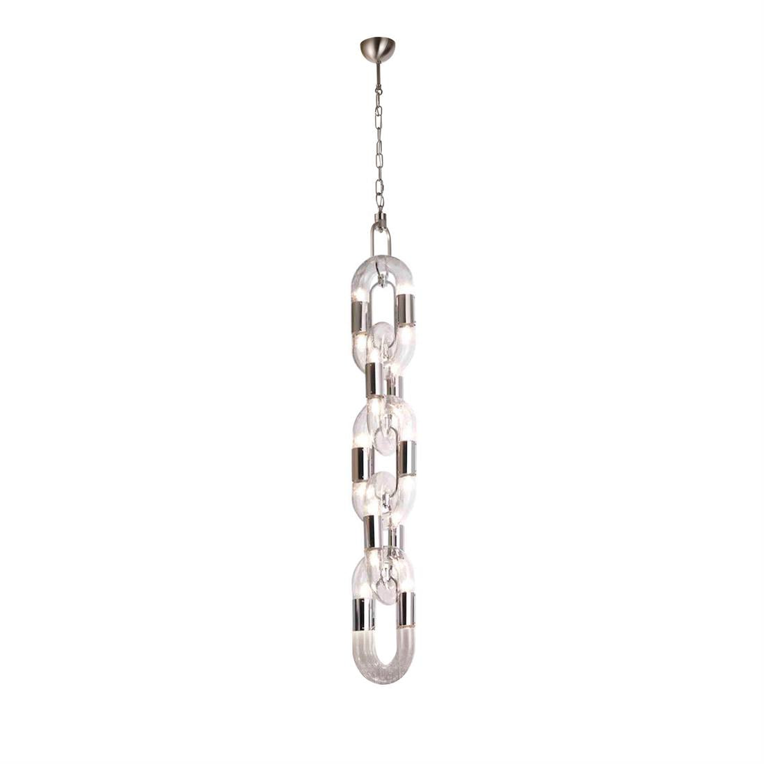 Lampada a sospensione in acciaio inox moderno a catena