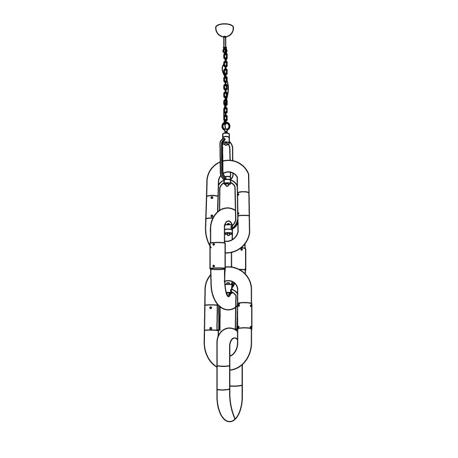 Lampada a sospensione in acciaio inox moderno a catena