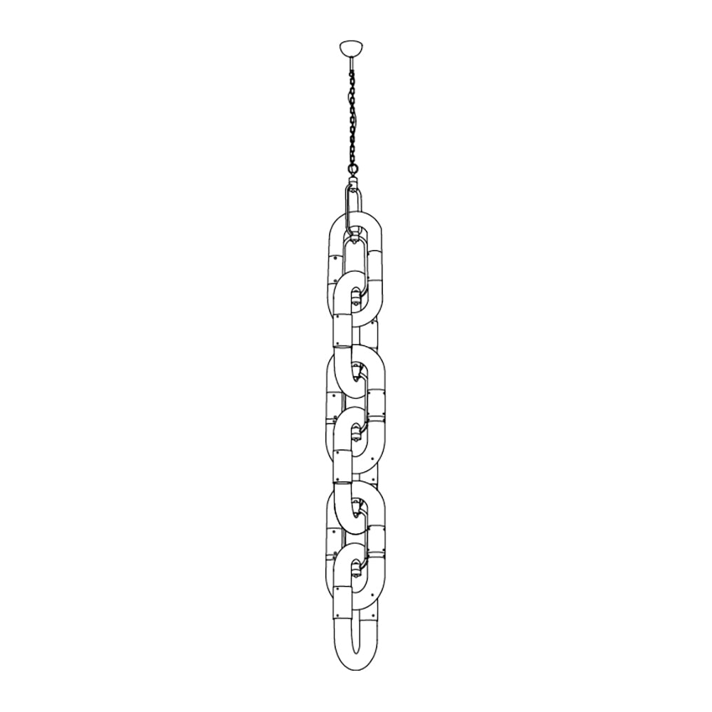 Lampada a sospensione in acciaio inox moderno a catena