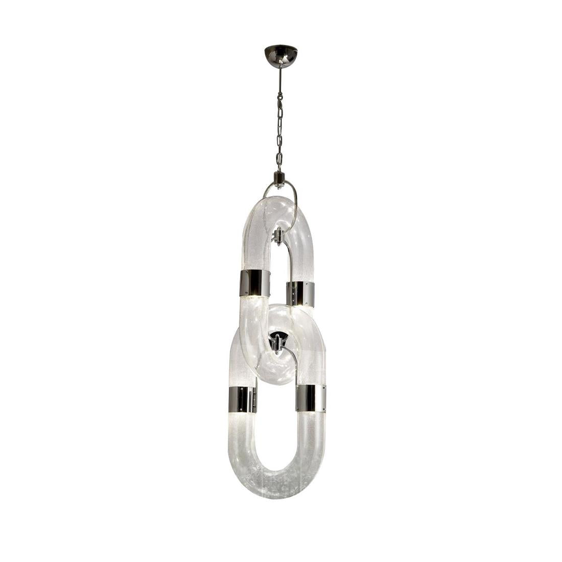 Lampada a sospensione in acciaio inox moderno a catena