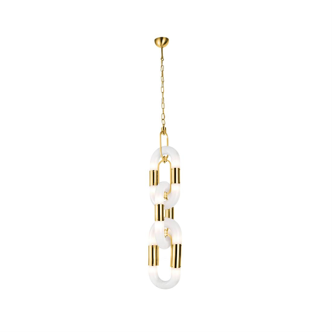 Lampada a sospensione in acciaio inox moderno a catena