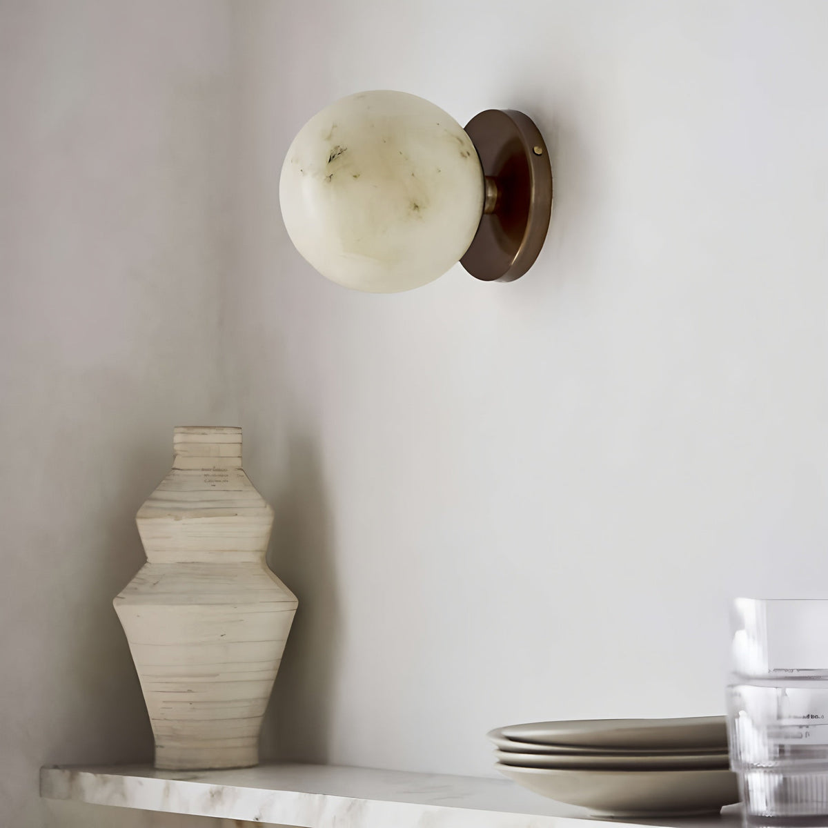 Avenisenne Twobody Celestial Doppia applique in alabastro