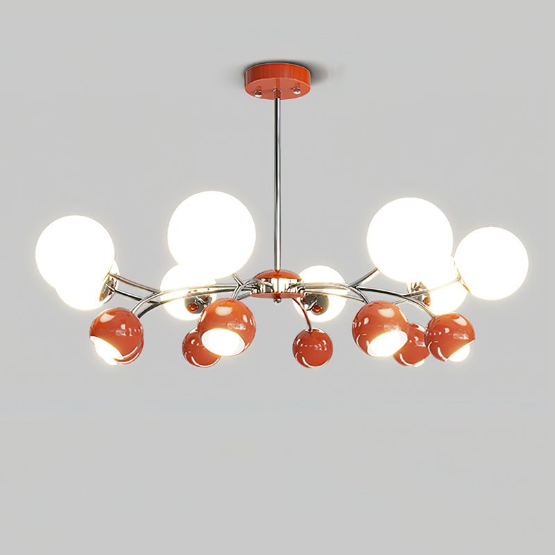 Noxiren lampadario cromo Rosso o Crema sfera