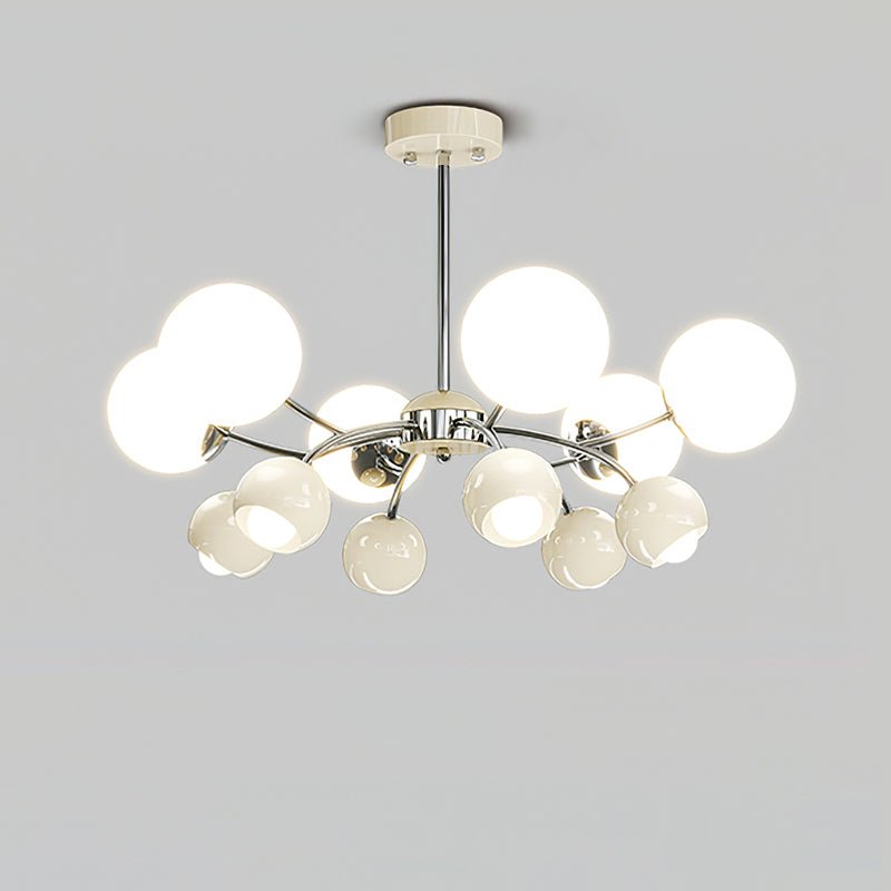 Noxiren lampadario cromo Rosso o Crema sfera
