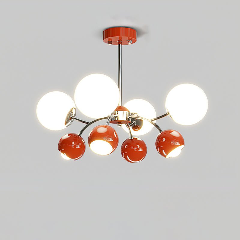 Noxiren lampadario cromo Rosso o Crema sfera