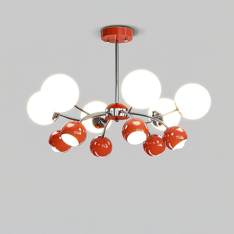 Noxiren lampadario cromo Rosso o Crema sfera