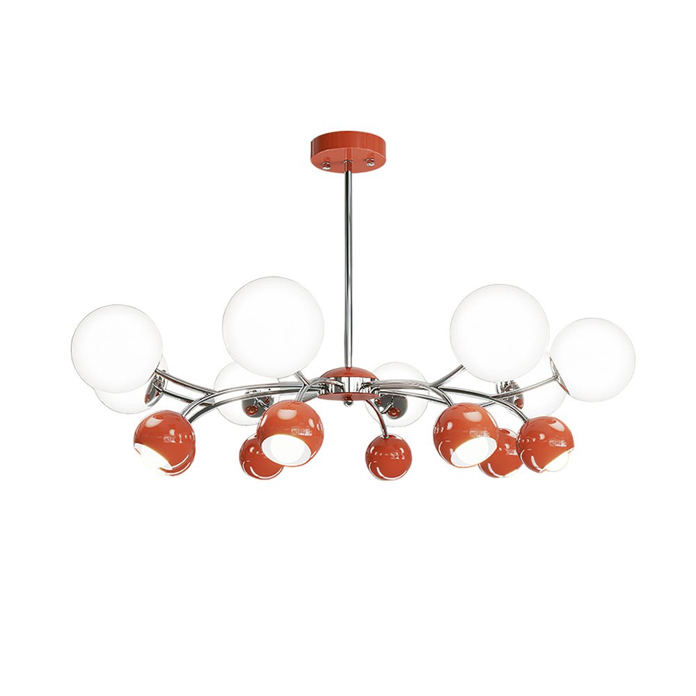 Noxiren lampadario cromo Rosso o Crema sfera