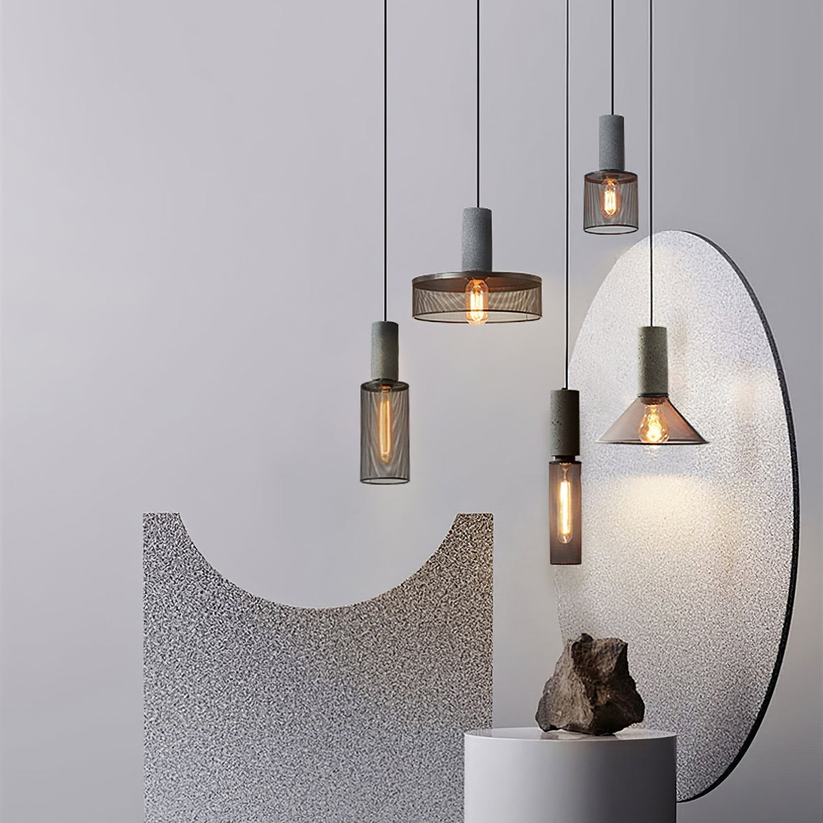 Lumeraine lampada a sospensione in Cemento Grigio