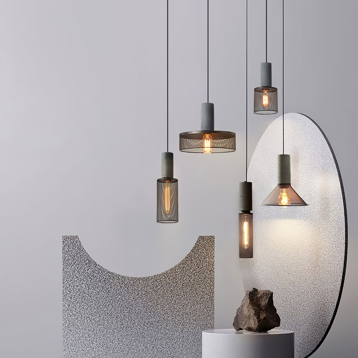 Lumeraine lampada a sospensione in Cemento Grigio