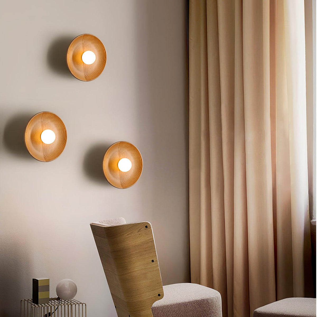 Sirixa lampada da parete in vetro e legno moderno minimalista