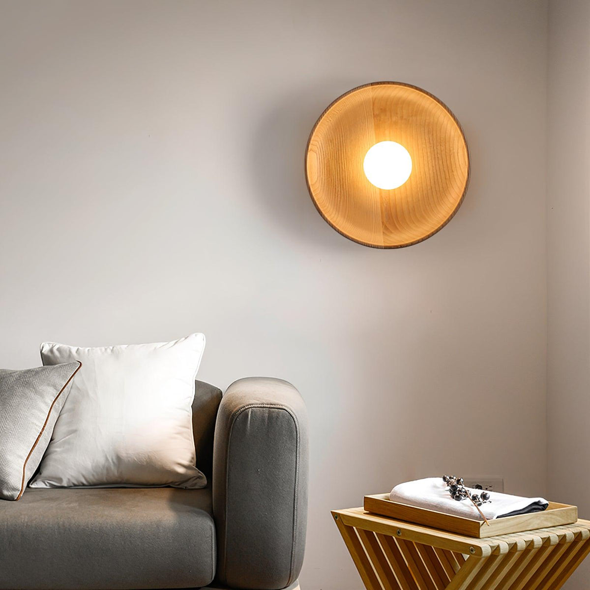 Sirixa lampada da parete in vetro e legno moderno minimalista