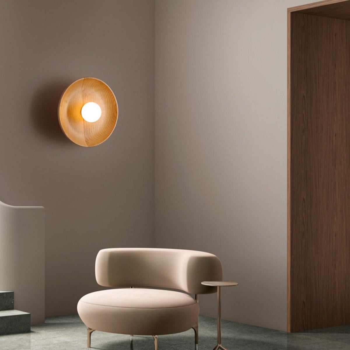 Sirixa lampada da parete in vetro e legno moderno minimalista