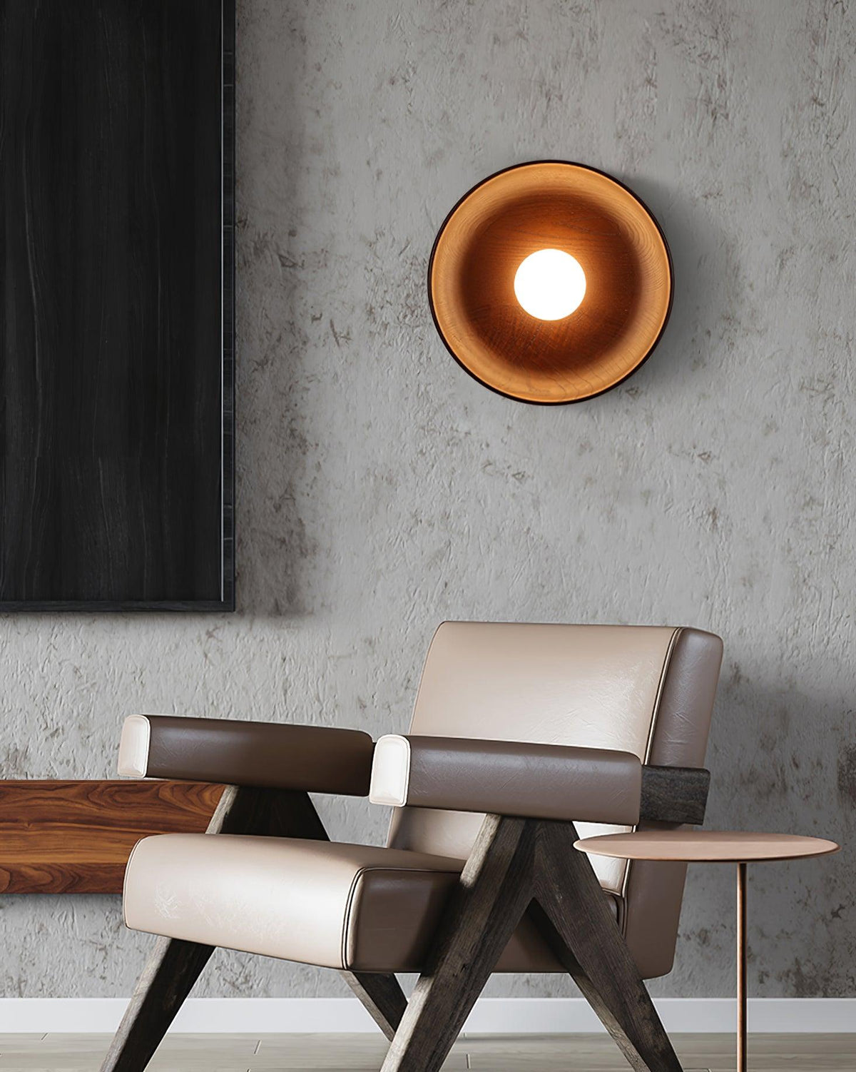 Sirixa lampada da parete in vetro e legno moderno minimalista