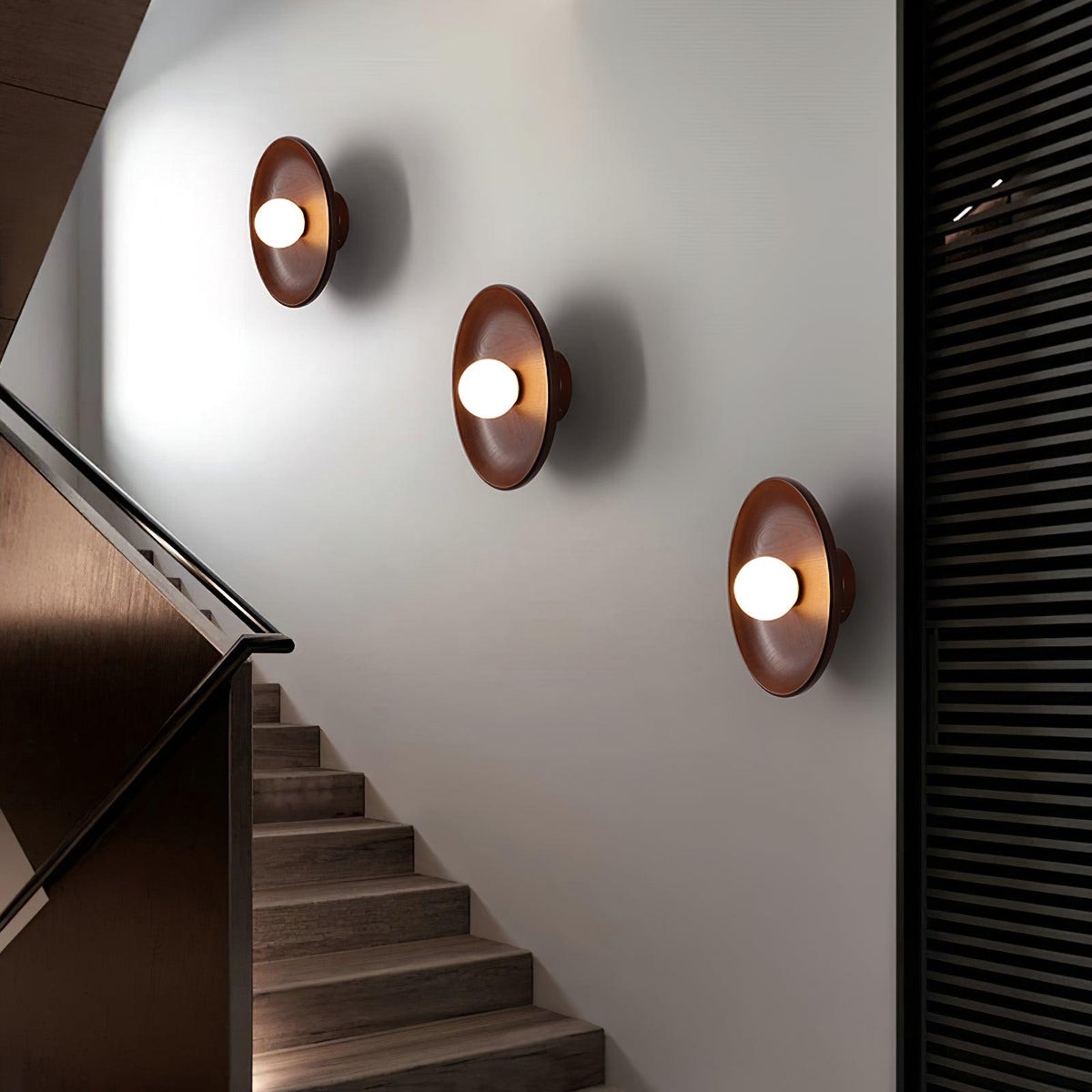 Sirixa lampada da parete in vetro e legno moderno minimalista