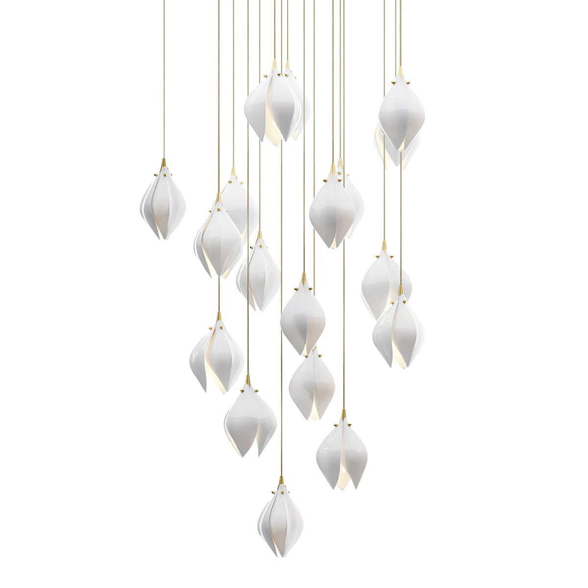 Fioenaya lampada a sospensione in Ceramica bianca con Motivo Florale floreale