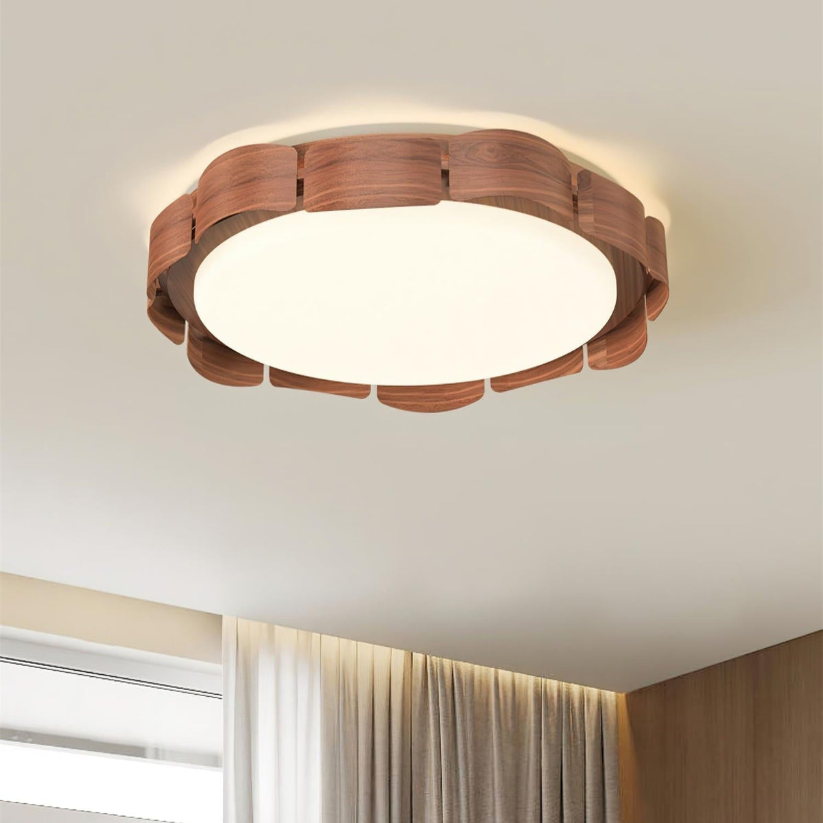 Ardura lampada da soffitto LED in legno di noce