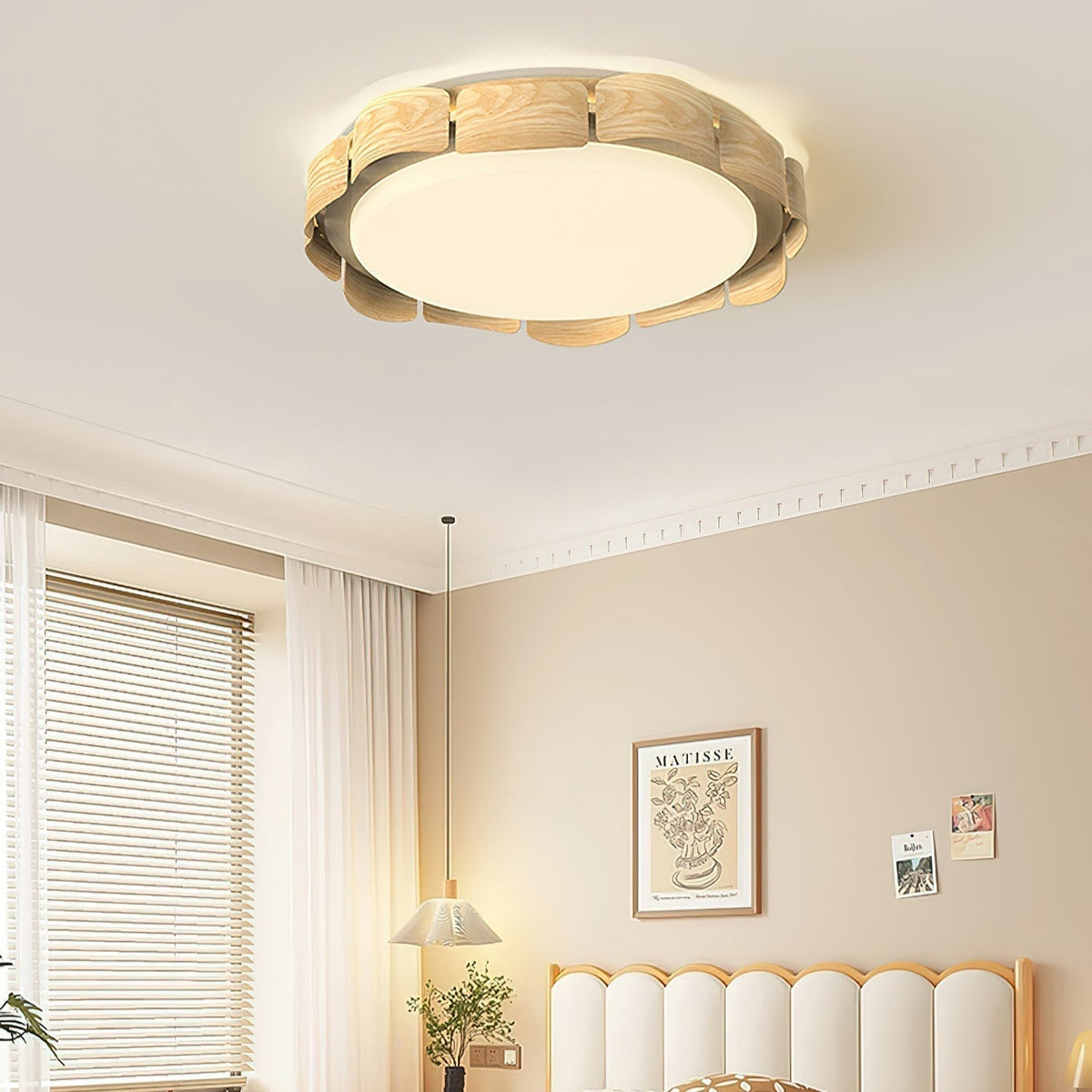 Ardura lampada da soffitto LED in legno di noce