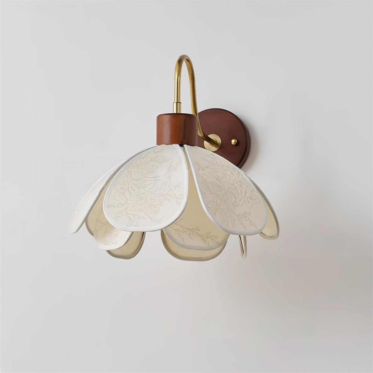 Florayne lampada da parete vintage in vetro Finito a fiore