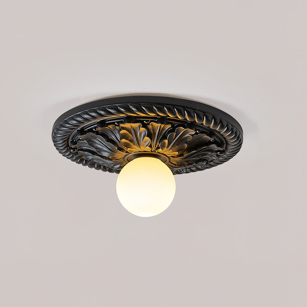 Sira plafoniera vintage Intagliata in legno