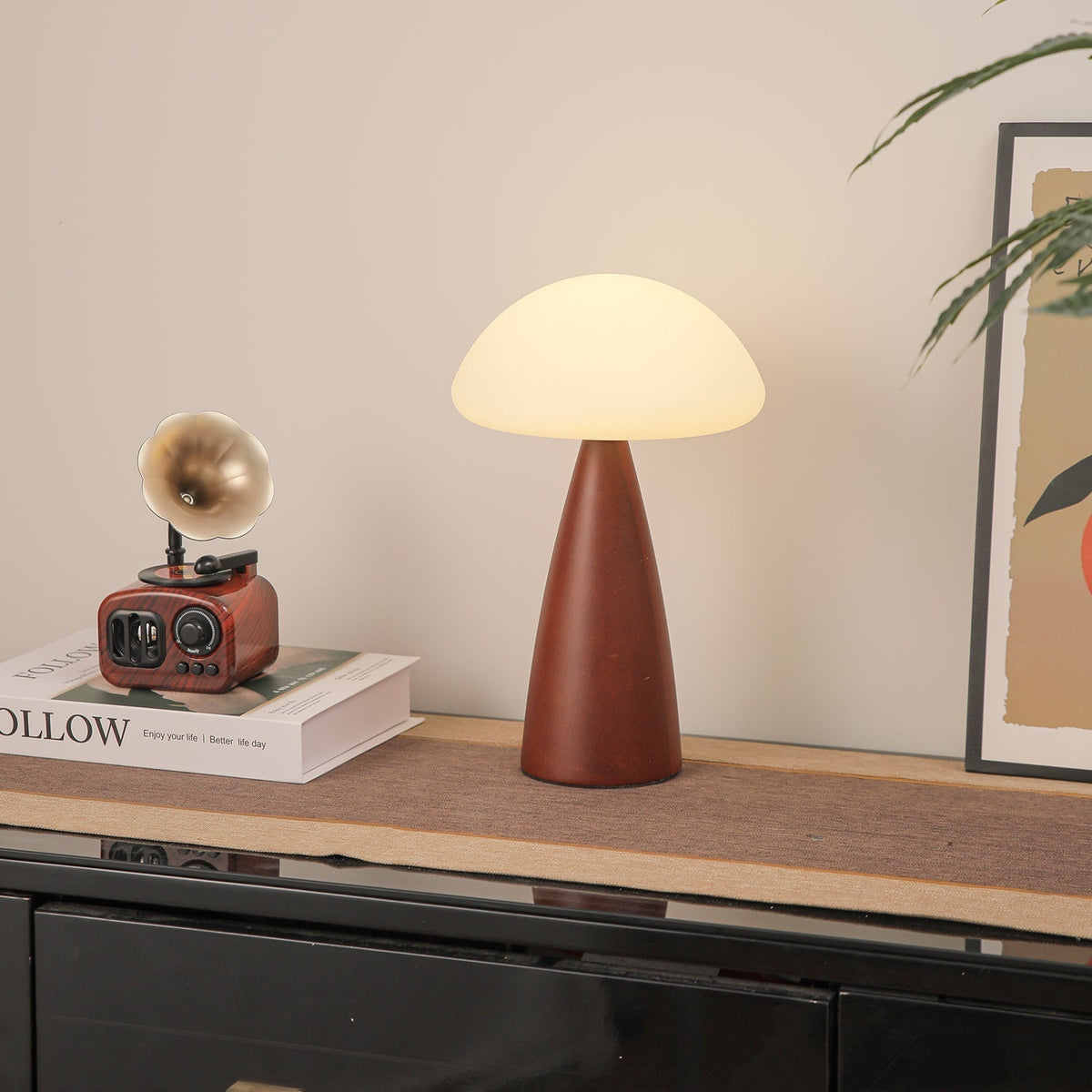 Ibisin lampada da tavolo contemporanea in legno