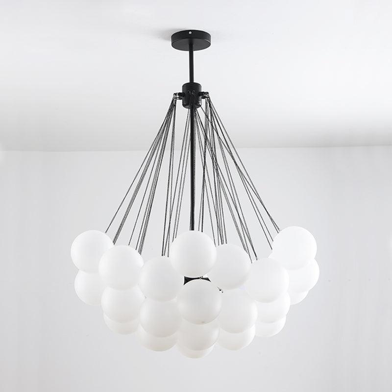 Lustra Lux Lampadario con Bolle in Vetro Satinato - Relic Pieces