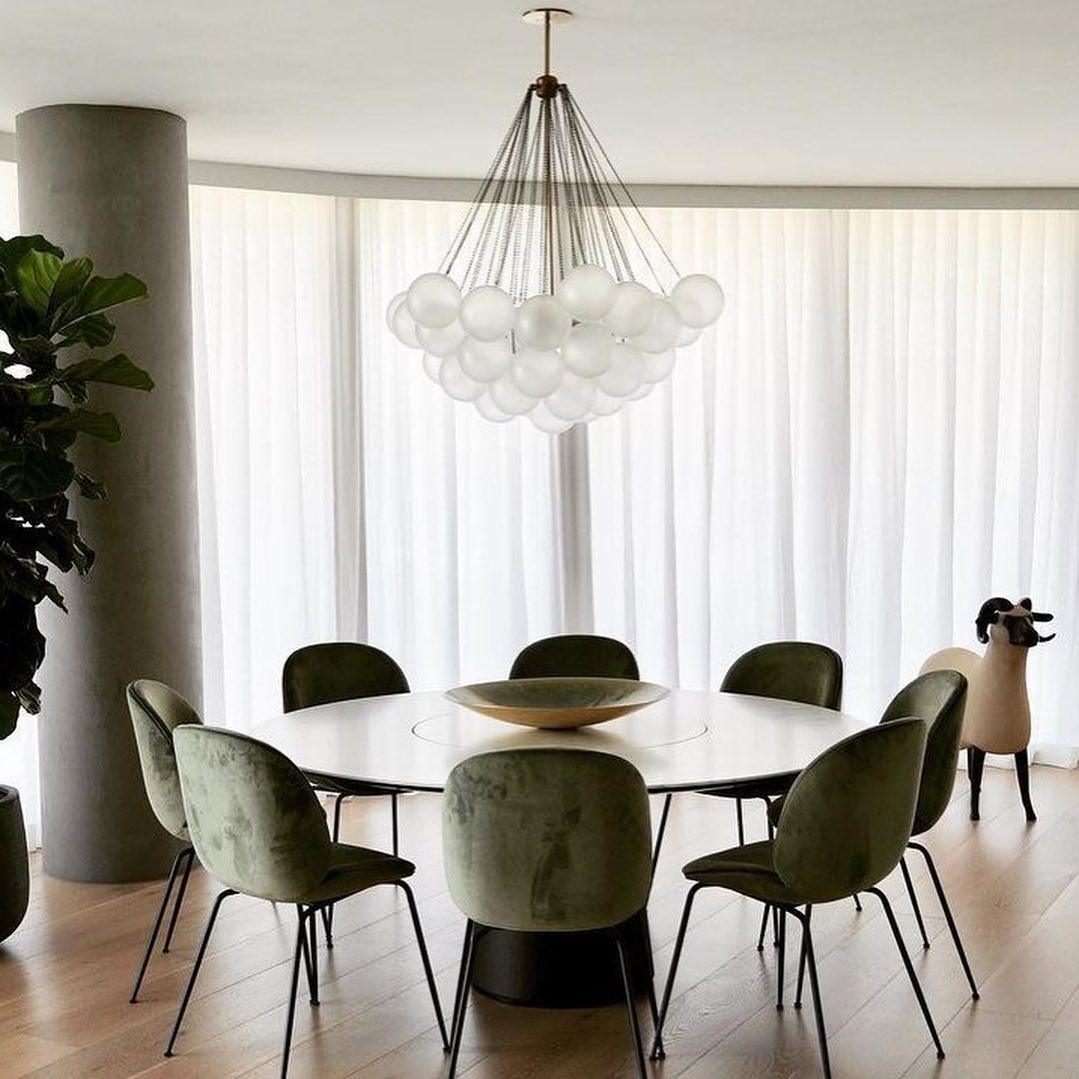 Lustra Lux Lampadario con Bolle in Vetro Satinato - Relic Pieces