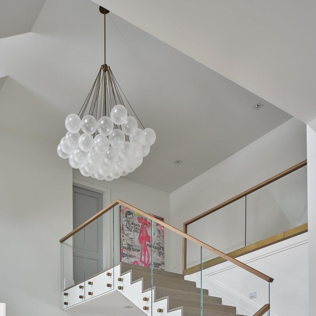 Lustra Lux Lampadario con Bolle in Vetro Satinato - Relic Pieces