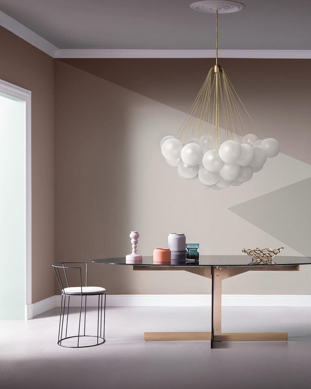 Lustra Lux Lampadario con Bolle in Vetro Satinato - Relic Pieces
