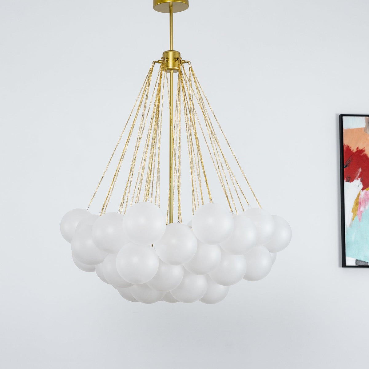 Lustra Lux Lampadario con Bolle in Vetro Satinato - Relic Pieces