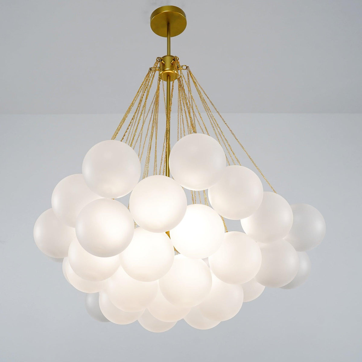 Lustra Lux Lampadario con Bolle in Vetro Satinato - Relic Pieces