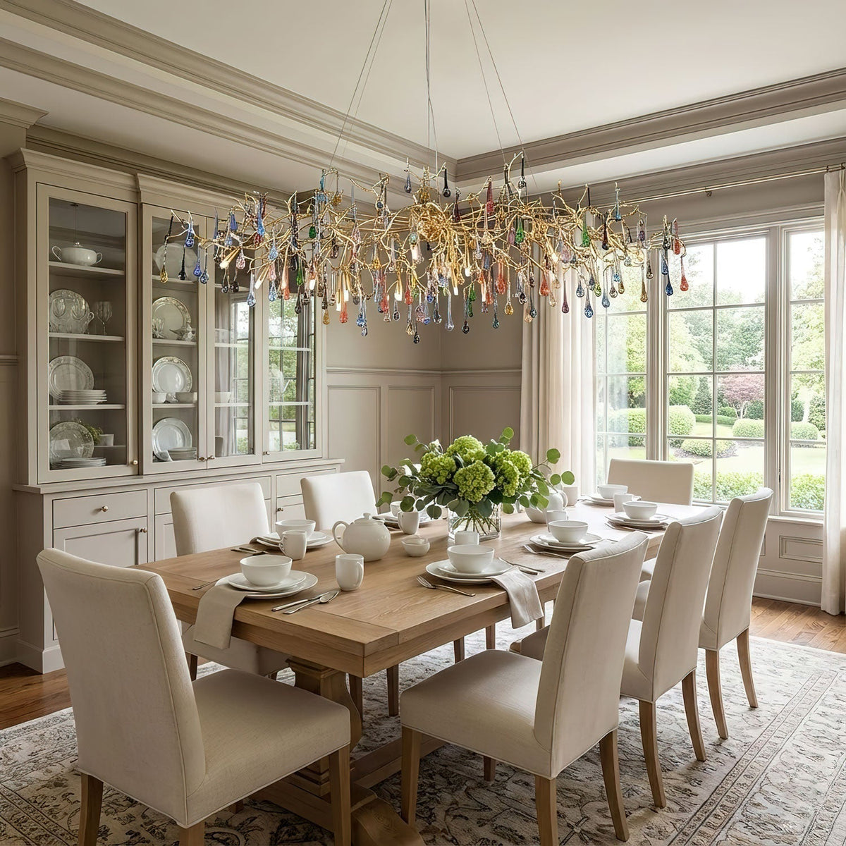 Brume lampadario Ramo ottone Gocce Colorful
