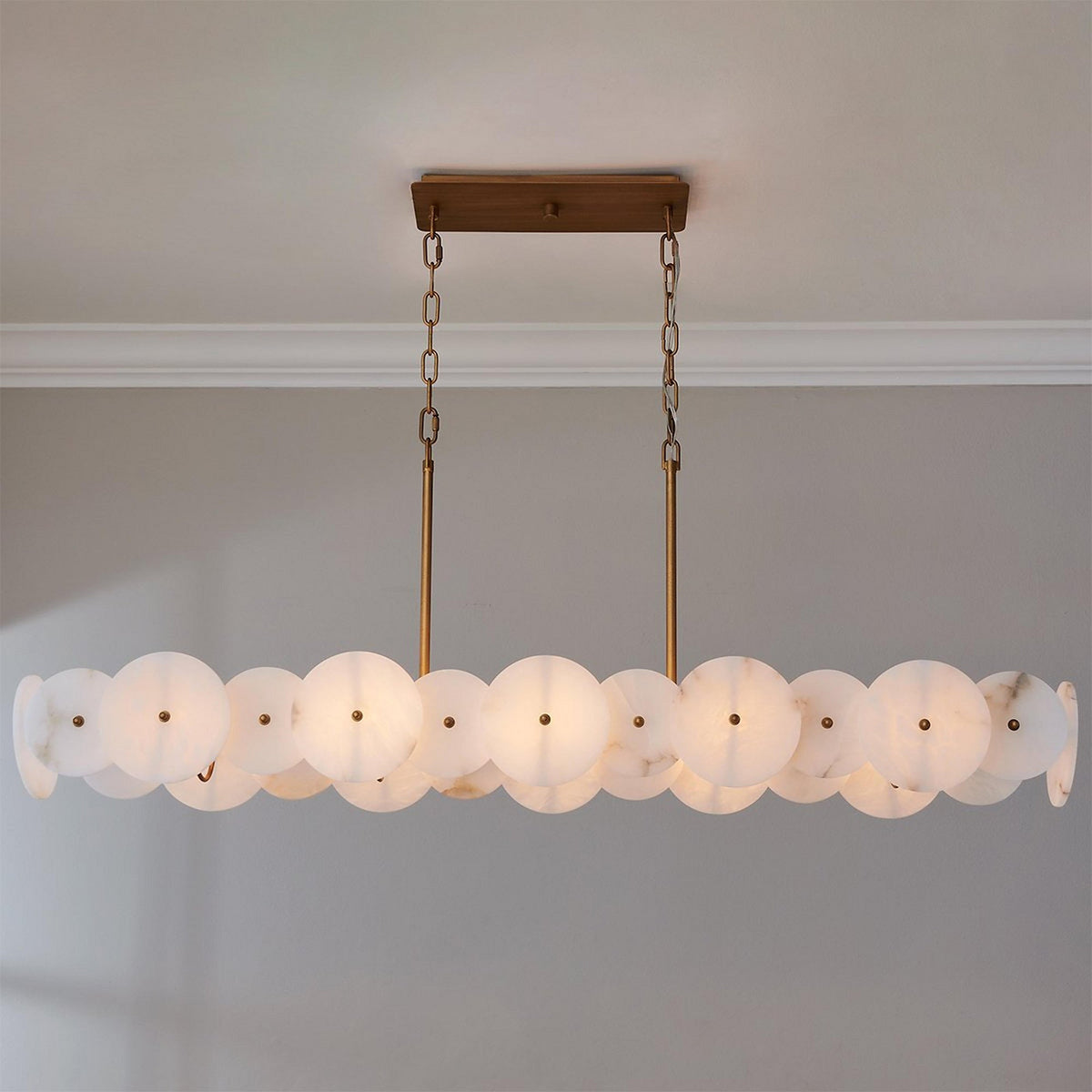 Avenoena lampadario lineare in alabastro