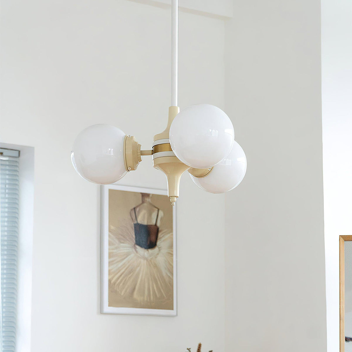 Elauian lampadario sfera Crema moderno