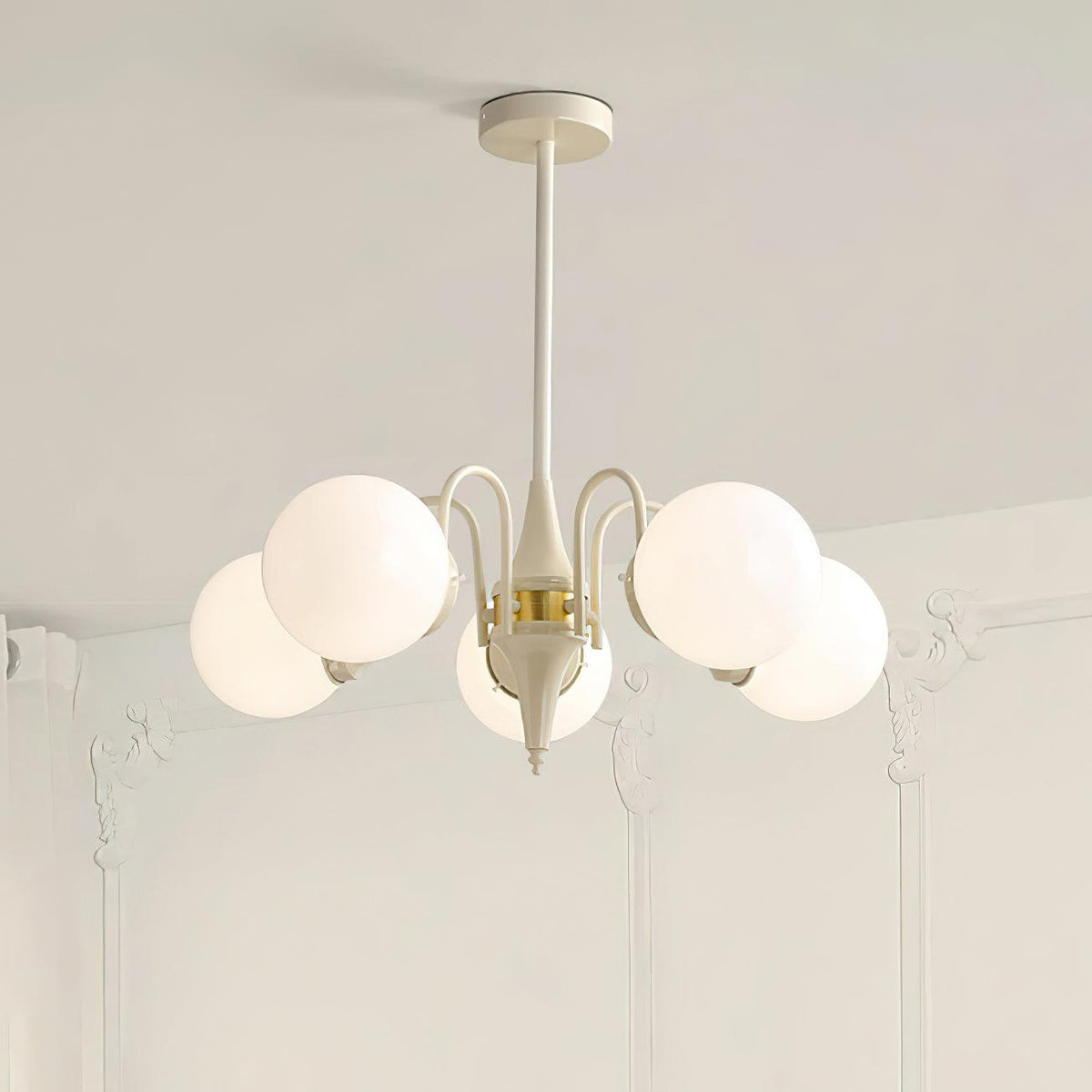 Elauian lampadario sfera Crema moderno