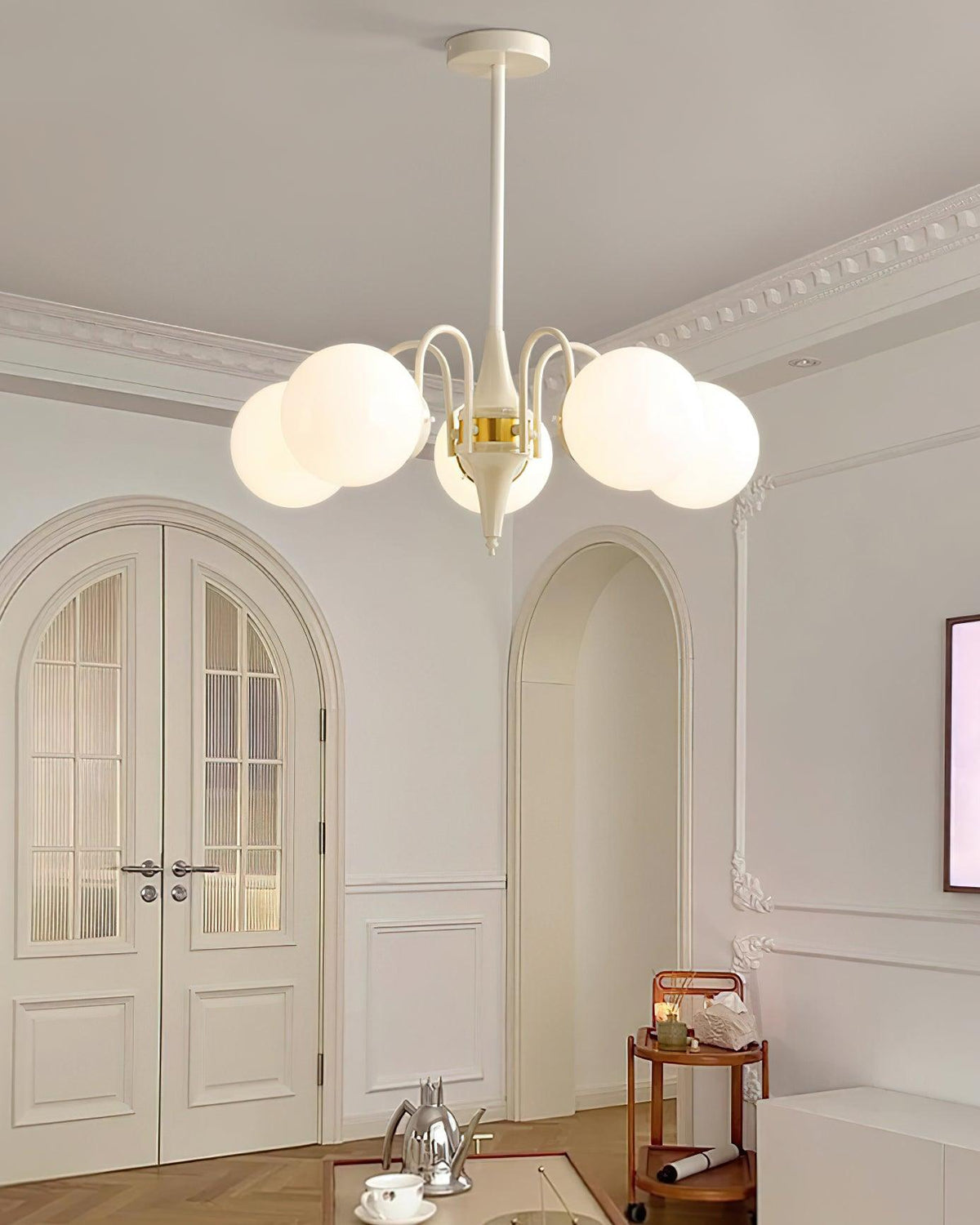Elauian lampadario sfera Crema moderno