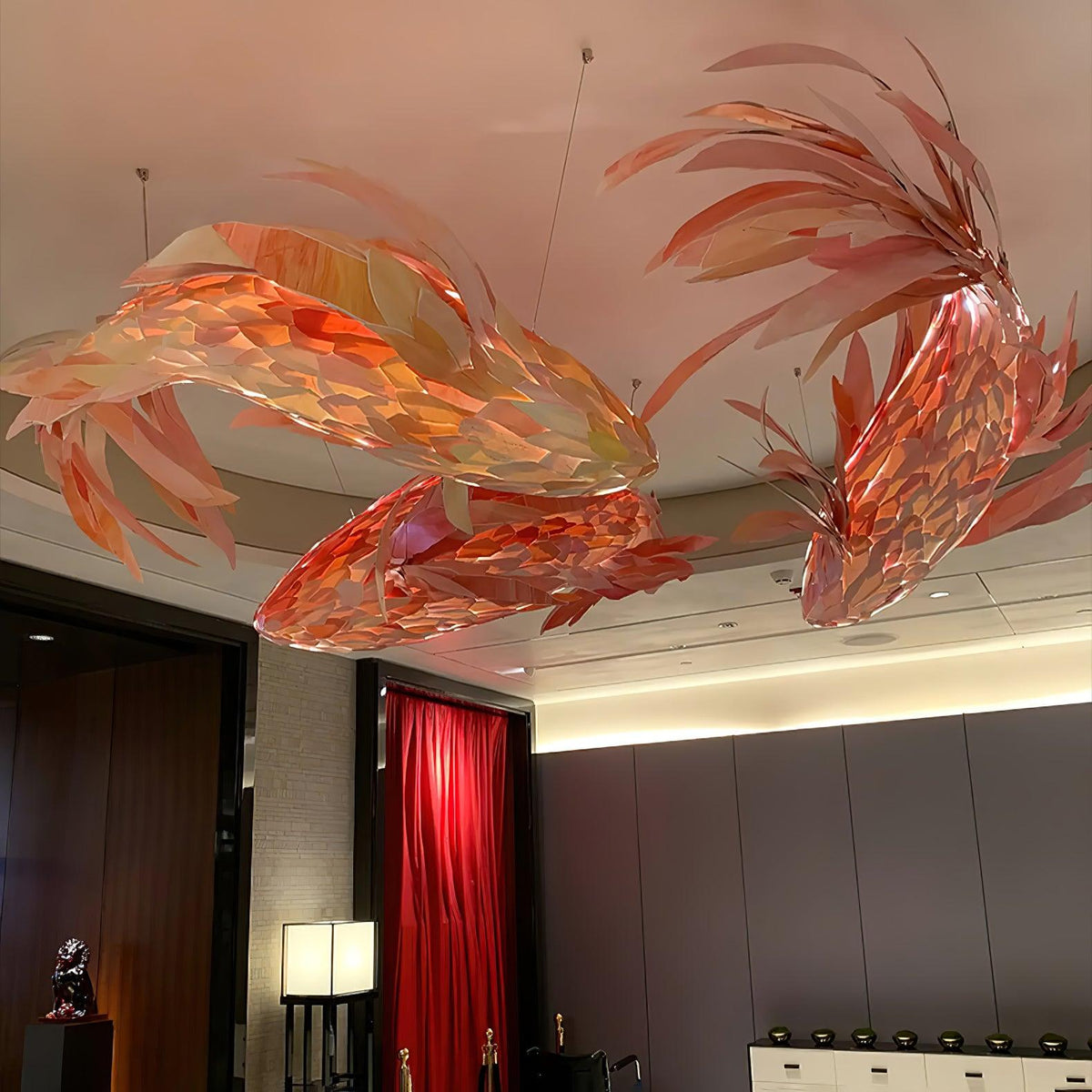 Aureline Crimson Swirl Koi lampadario