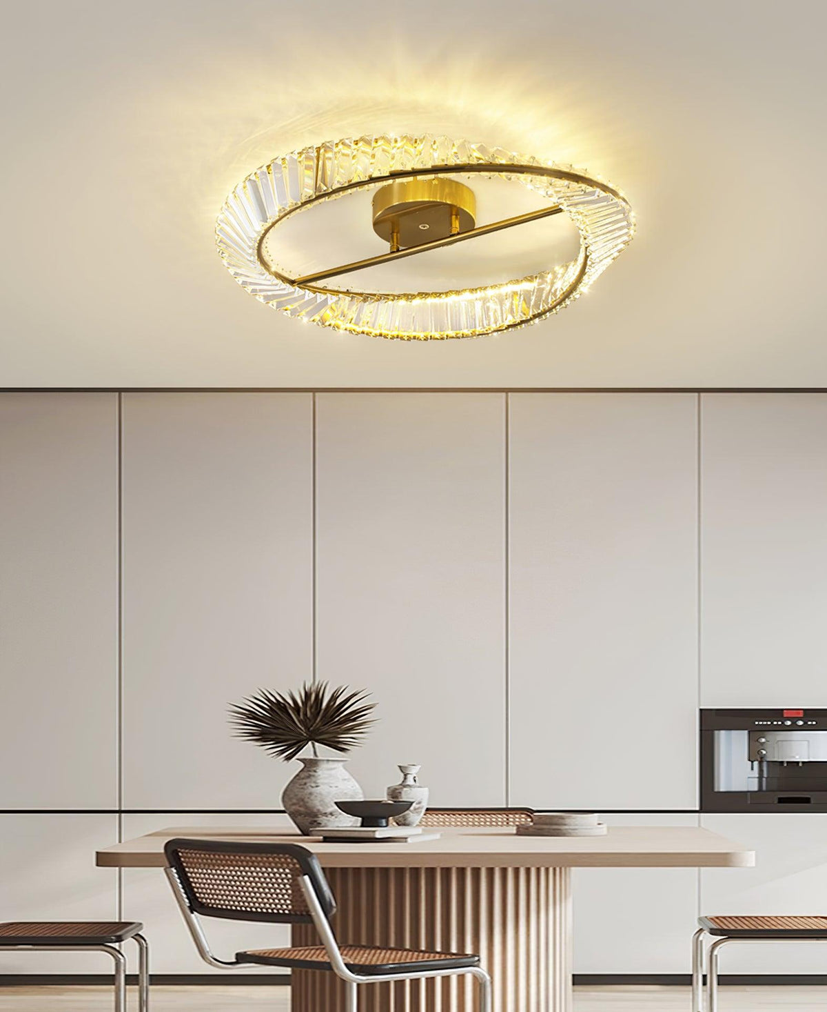 Elyaniella lampada da soffitto Anelli in cristallo Acciaio inox